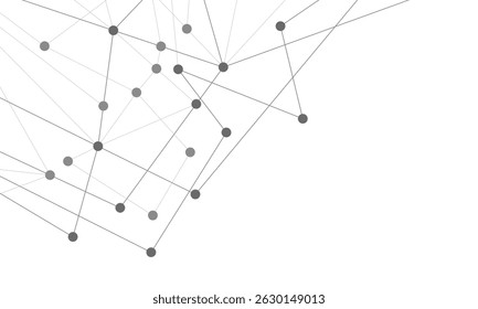 Website header or banner design with abstract geometric background and connecting dots and lines. Global network connection. Digital technology with plexus background and space for your text