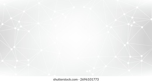 Website header or banner design with abstract polygonal background and connecting dots and lines. Global network connection. Digital technology with plexus background