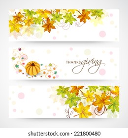 Website Header And Banner Design For Happy Thanksgiving Day Celebrations. 