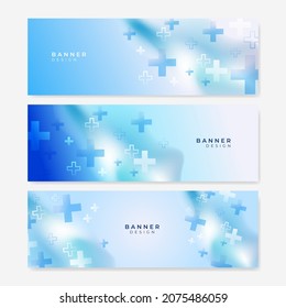 Website header or banner design with hexagons pattern. Geometric abstract background with simple hexagonal elements. Medical, technology or science design.