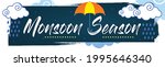 Website Header Or Banner Design For Monsoon Season. Vector Illustration Colourful Design.