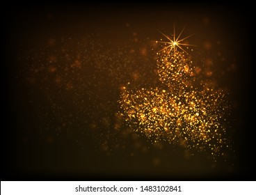 Website header or banner design with oil lamp consisting of stars on a dark background for Diwali Festival celebration. - Vector