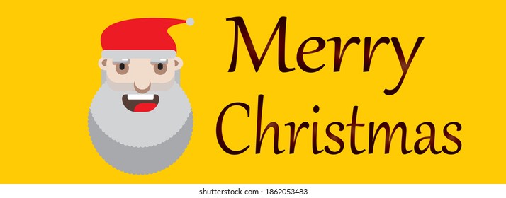 Website header or banner design with Santa Claus on yellow background for merry christmas celebration.