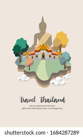 Website header or banner design Wat Benchamabophit Travel - Temple landscape backgrounds