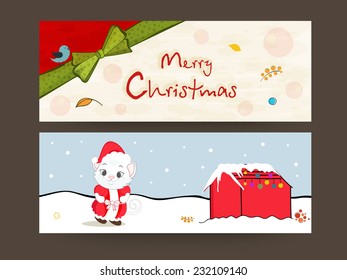Cabecera o banner del sitio web para la celebración de Feliz Navidad.