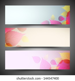 Website header or banner set.