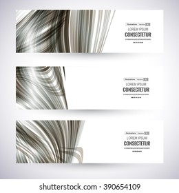  Website header or banner set, Abstract wavy lines.Vector illustration for your business presentations. EPS10.