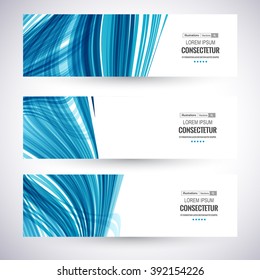 Website header or banner set, Abstract wavy lines.Vector illustration for your business presentations. EPS10.