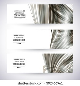 Website header or banner set, Abstract wavy lines.Vector illustration for your business presentations. EPS10.