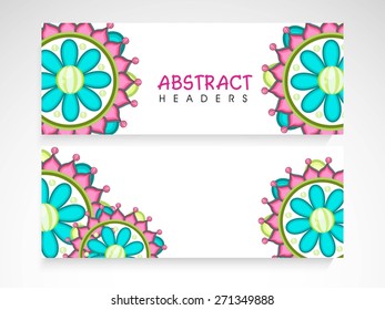 Cabeçalho do site ou banner definido com bela decoração floral tradicional.