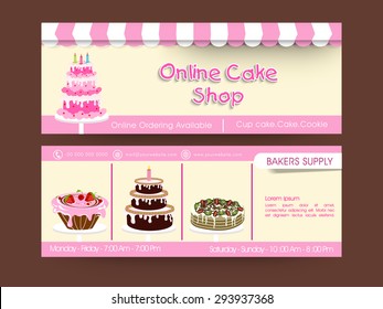 Website Header Or Banner Set For Cake Shop.