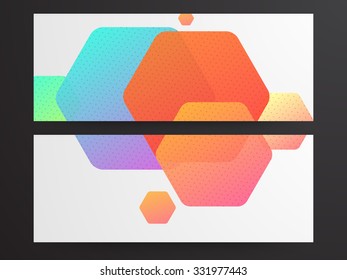 Website header or banner set with colorful abstract design.