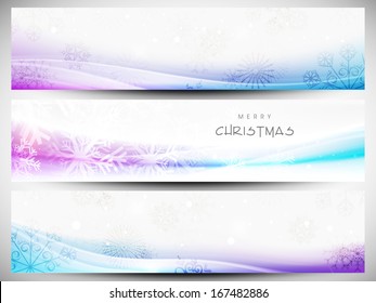  Website header or banner set design for Happy New Year 2014 celebration with colorful wave background.  	