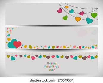 Website header or banner set design for Happy Valentines Day. 