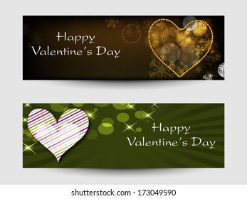 Website header or banner set design for Happy Valentines Day. 