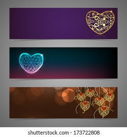  Website header or banner set design for Happy Valentines Day.