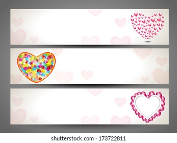  Website header or banner set design for Happy Valentines Day.