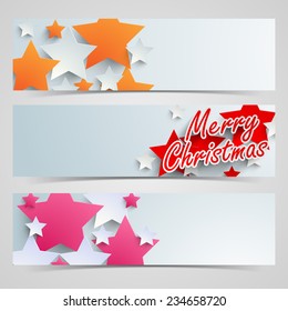 Website header or banner set design with space for your massage for Merry Christmas celebration.