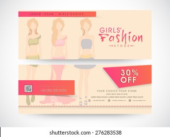 Cabecera o banner de sitio web con oferta de descuento para tienda de moda femenina.