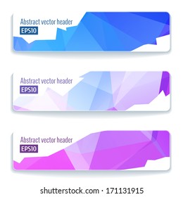 Cabecera del sitio web o conjunto de banners del modelo triangular moderno