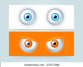 Website header or banner set with scary monster eyes.