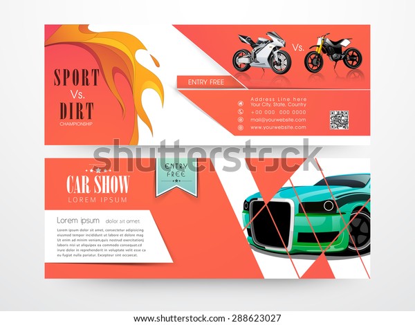 Website header or banner set for sport vs dirt
chapionship and car
show.