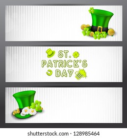 Website header or banner set for St. Patrick's Day celebration with leprechaun hat.