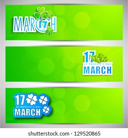 Website header or banner set for St. Patrick's Day celebration with text 17th March.