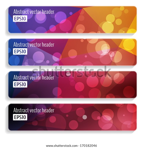 Website Header Banner Set Triangle Pattern Stock Vector (Royalty Free ...