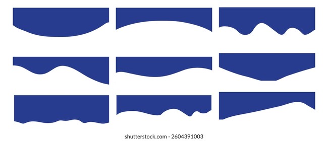 Website header, border banner curve divider abstract element shape vector isolated on white background