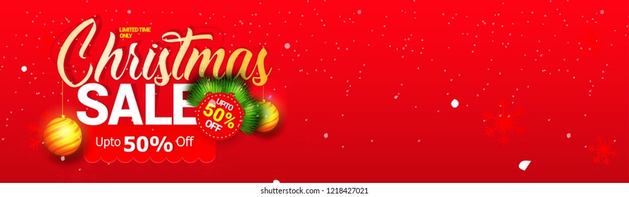 website header for Christmas party, red color design template, card 