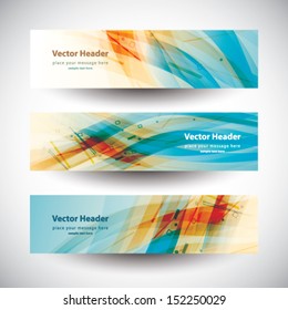 Website header colorful abstract banner set vector design