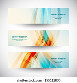 Website header colorful abstract banner set vector design 