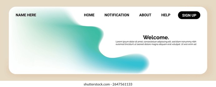 A website header design featuring a prominent navigation bar with links like