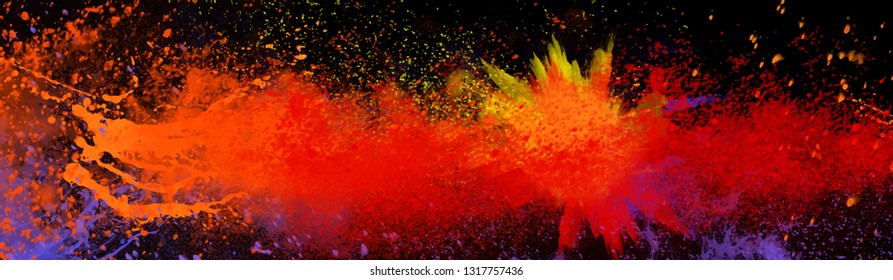 website header, for holi, Holi Colors, colorful splash ,abstract design decorated Poster, Banner or Flyer for Indian Colour Festival,with colorful background