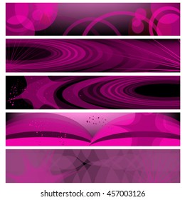 Website header or purple banner set. Business design horizontal template. Vector illustration.