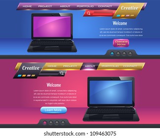 Website Header Slider Vector Design