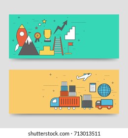 Diseño de encabezados o banners de sitios web con diseño de infografías.