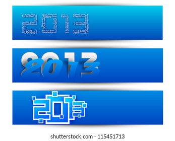Website Headers or Banners for Happy New Year. EPS 10