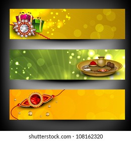 Website headers or banners for Raksha Bandhan celebration.