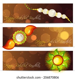 Website headers or banners for Raksha Bandhan celebration.eps_10