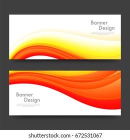 Cabeceras o banners de sitios web con elementos coloridos de ondas abstractas.