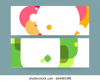 Website headers set with colorful abstract design and space for your text.