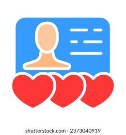 Website with hearts line icon. Relationship, love, date, Valentine's day, connection, marriage, family, feelings. Vector color icon on a white background for business and advertising.