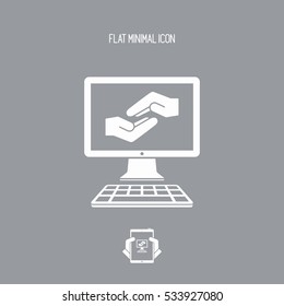 Website for help, support and charity - Vector flat icon