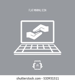 Website for help, support and charity - Vector flat icon