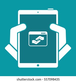 Website for help, support and charity - Vector flat icon