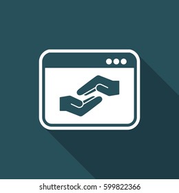 Website for help, support and charity - Vector flat icon