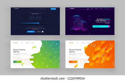 Website Hero Image or Landing Pages Set.