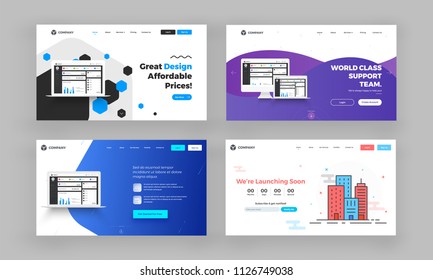 Website Hero Image or Landing Pages Set.